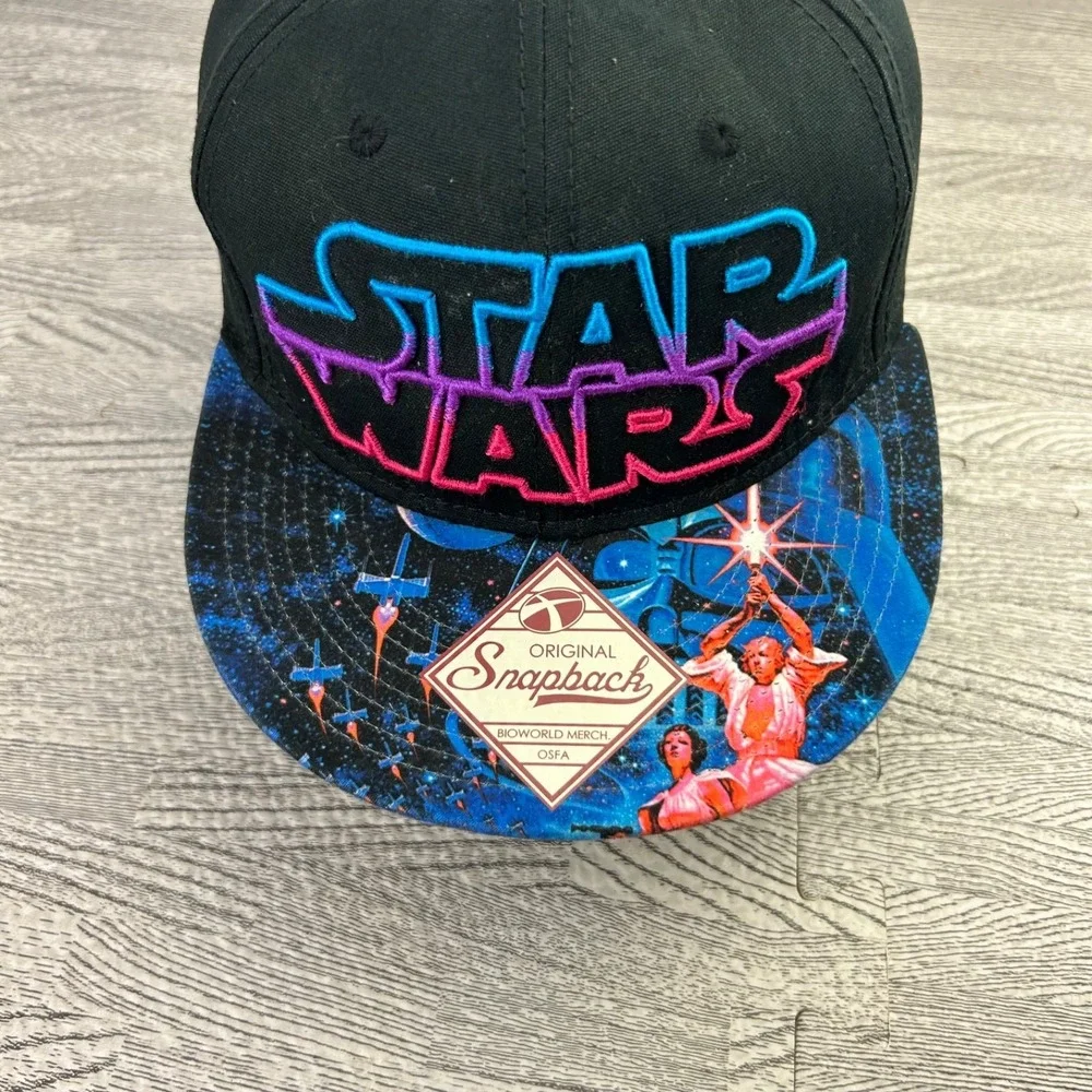 Star Wars Hat Cap Snap Back Adjustable Black Galaxy‎ Movie Promo Adult